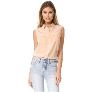 NWT Equipment Slim Signature Blouse Nude S