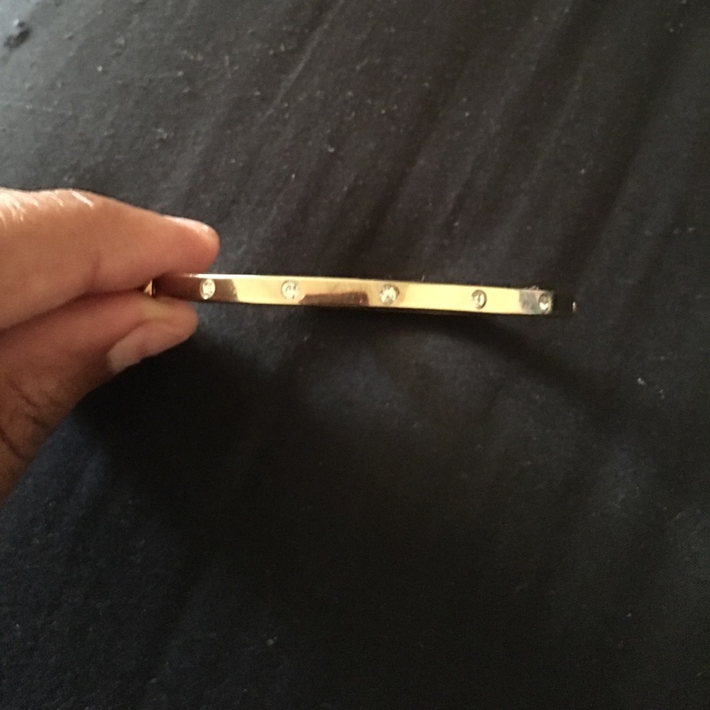 Fossil diamond bangle bracelet