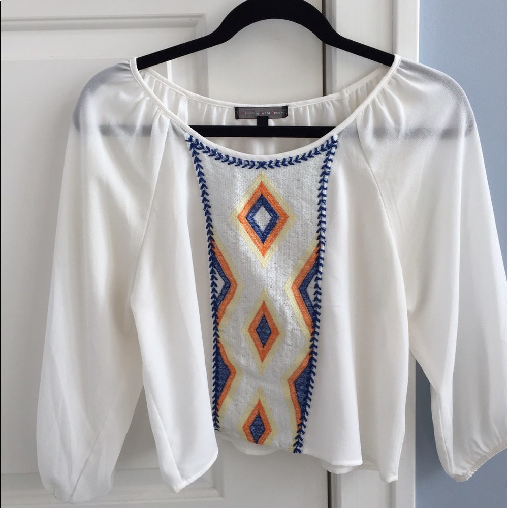 Embroidered peasant top