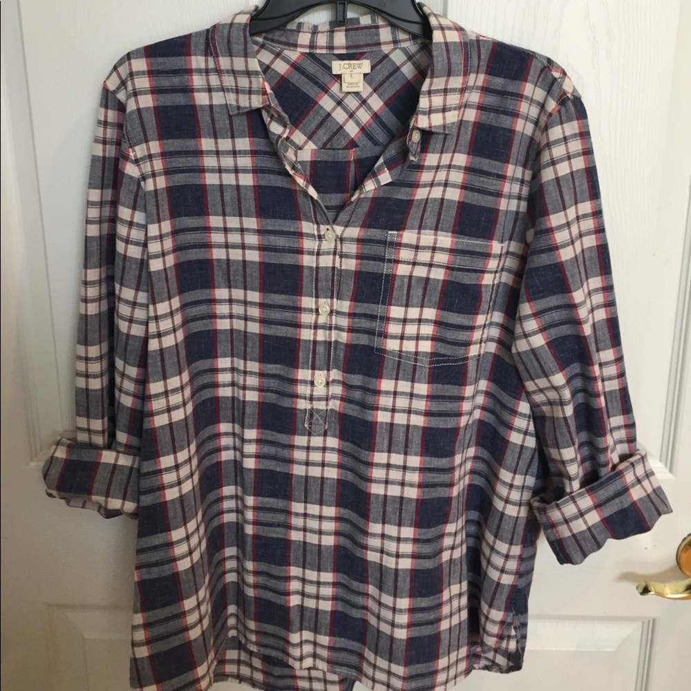J Crew factory popover plaid shirt