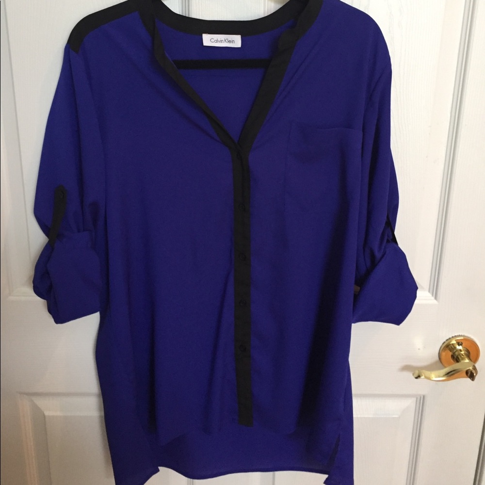 Calvin Klein purple and black tunic
