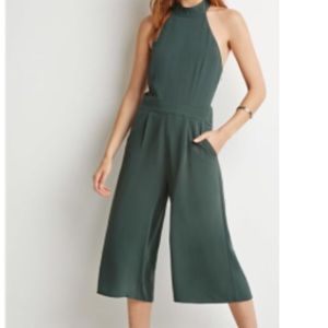 Green Halter Culottes Dress NWT
