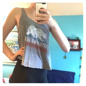 Billabong California Cropped Flared Gray Tank Top