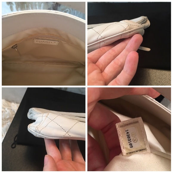 SOLD Chanel Lambskin Cream Fold Over Clutch Bag - Picture 7 of 8