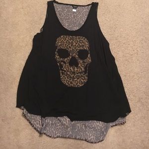 Torrid skull leopard high low tank top