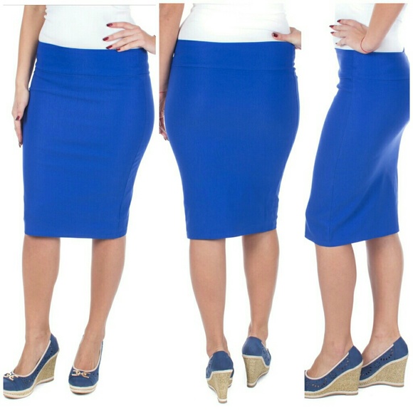 Forever Young Dresses & Skirts - Professional Women Pencil Skirt, d1114, Royal Blue