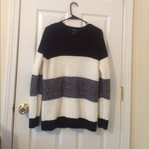 White, black and grey sweater size large