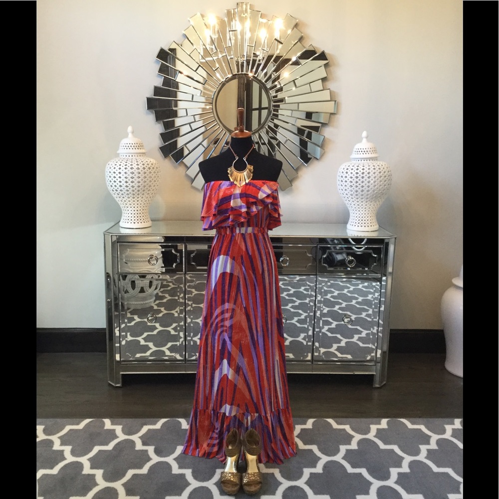 T Bags Strapless Maxi Dress