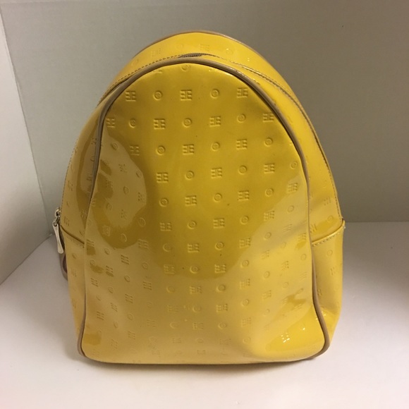 arcadia Handbags - Arcadia yellow patent leather backpack