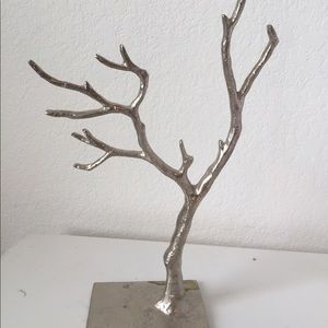 Silver tree jewelry holder