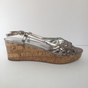 Silver Platform Wedge Sandal