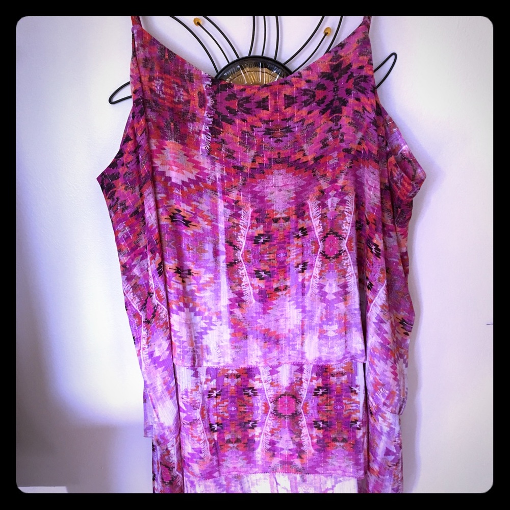 Pretty colorful spaghetti strap summer top