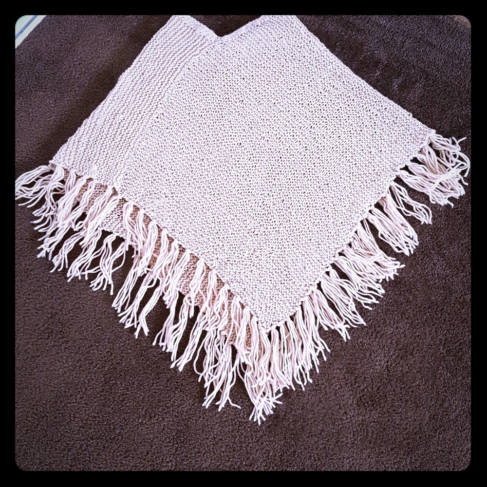 Beige Knit Poncho