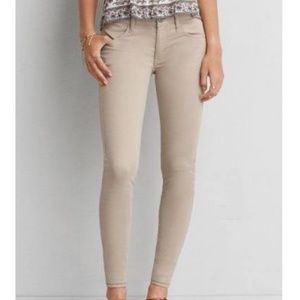 American Eagle tan sateen jeggings