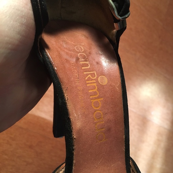 Made in France Vintage Black suede leather Heels - Picture 2 of 4