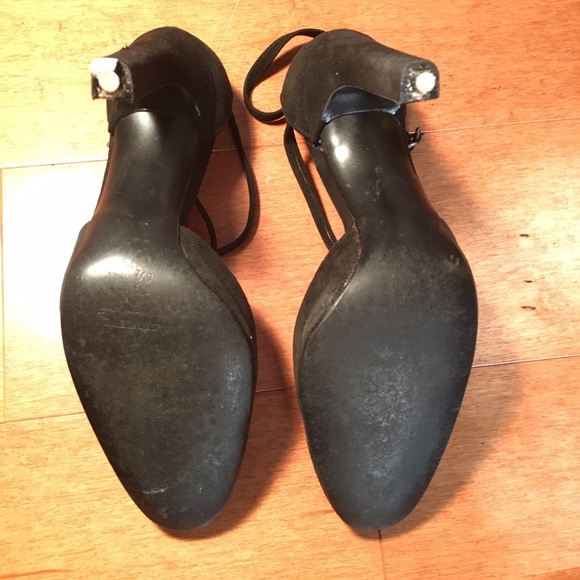 Made in France Vintage Black suede leather Heels - Picture 3 of 4