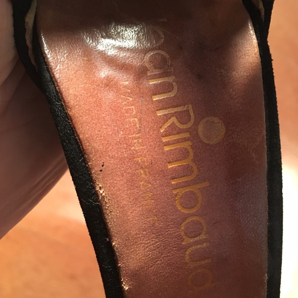 Made in France Vintage Black suede leather Heels - Picture 4 of 4