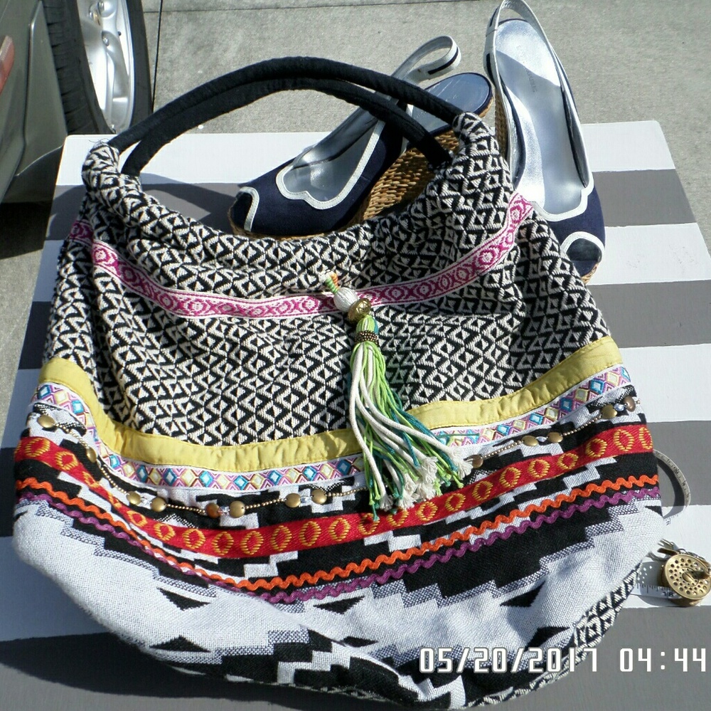 Oversized bohemian hobo bag