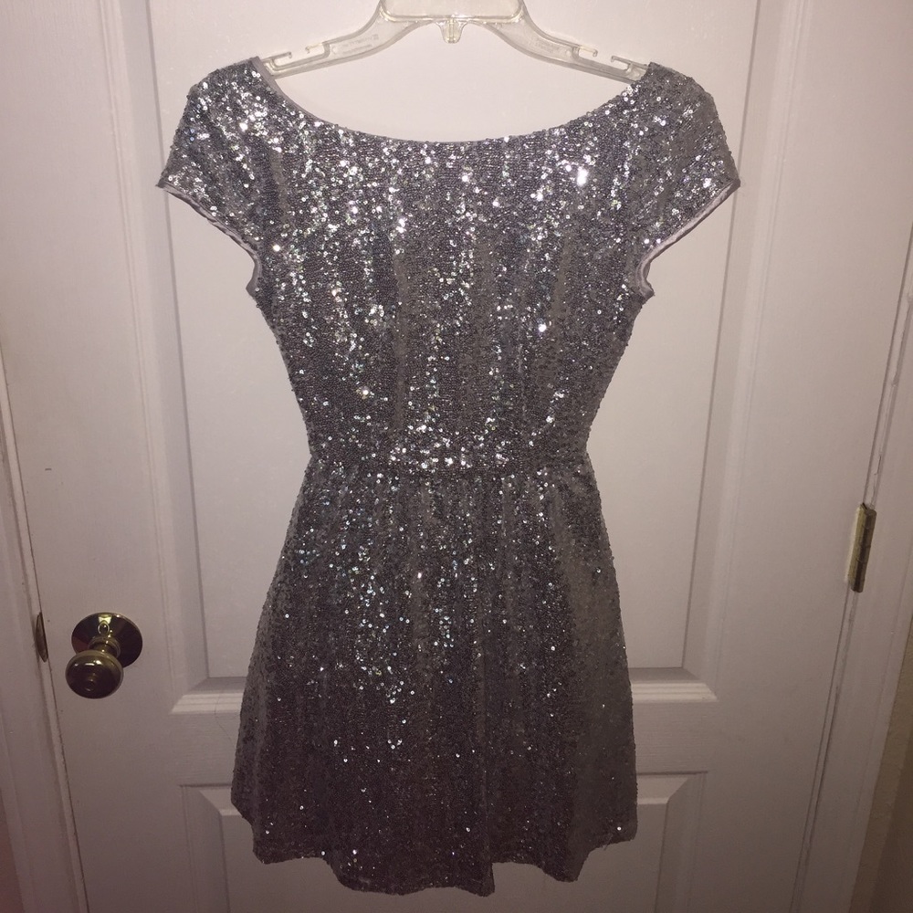 Sassy Silver Sequined Dress