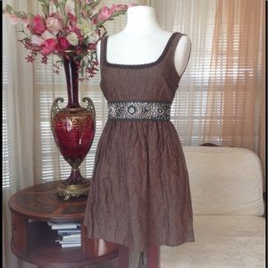Alice & Olivia brown jeweled dress