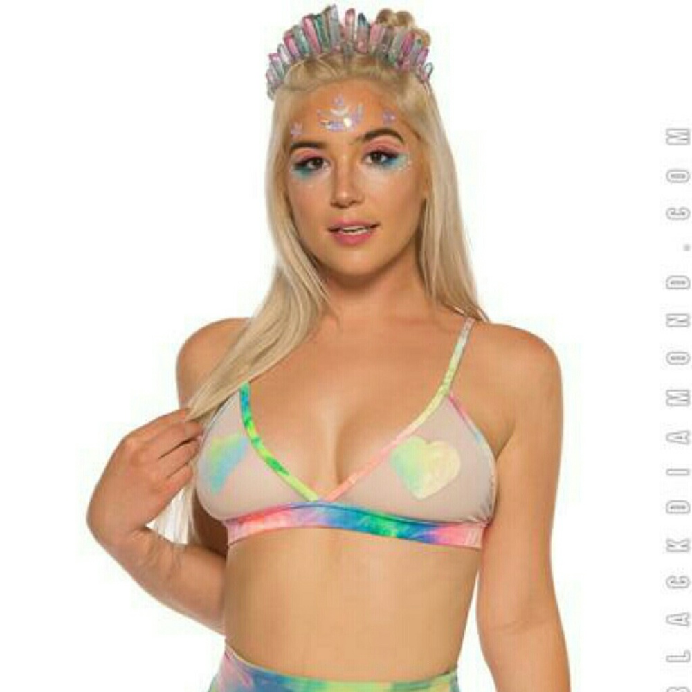 ISO Karma Bralette in White Mesh with Bubble Tie D