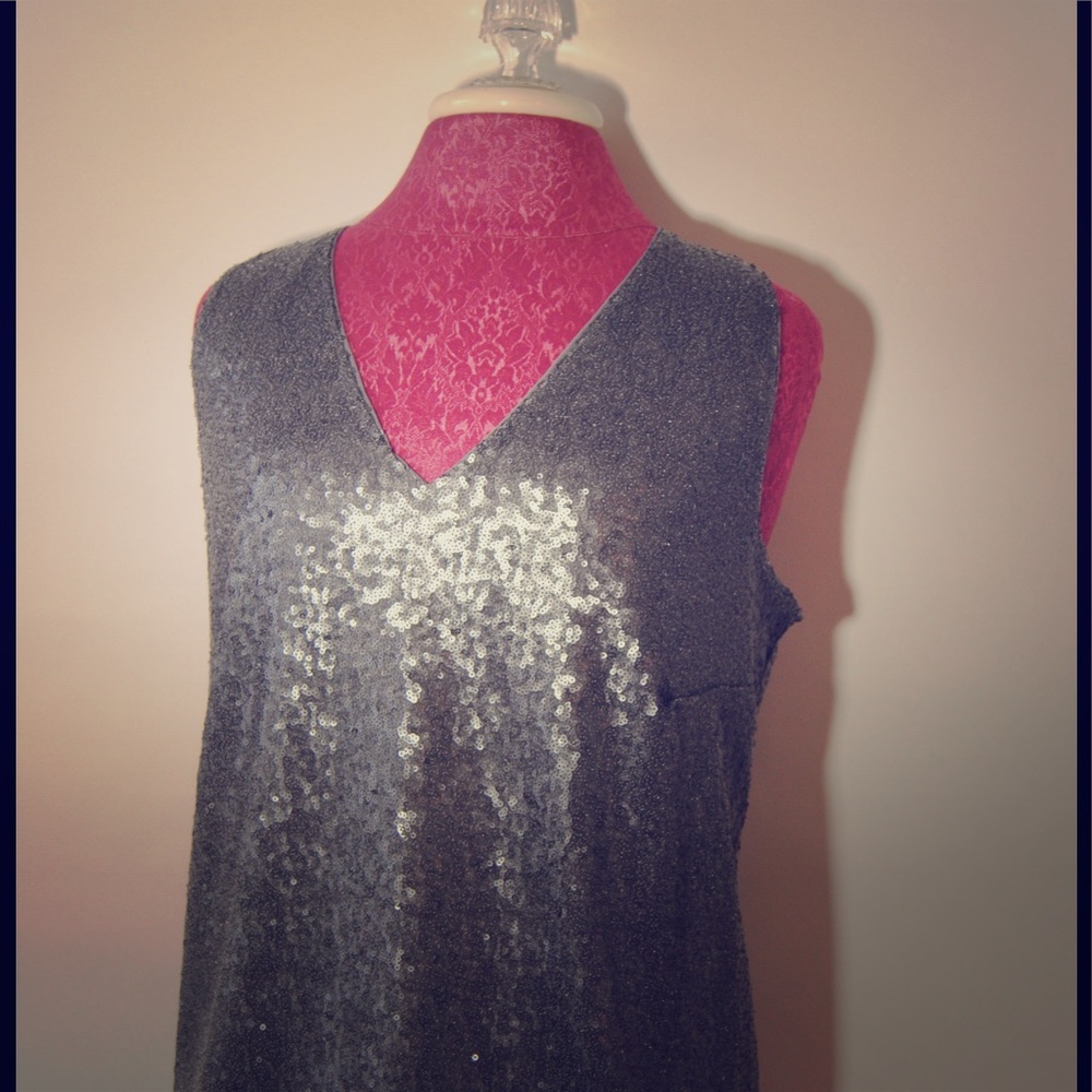 Lane Bryant Silver Sequin Tank Size 14/16