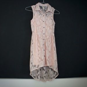 Pink Lace Floral Dress