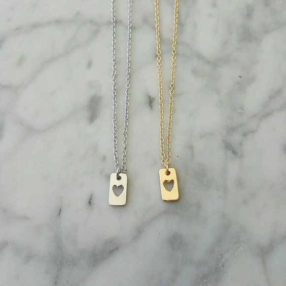3 Heart Tag Gold Dipped Bridesmaid Necklaces - Picture 4 of 10