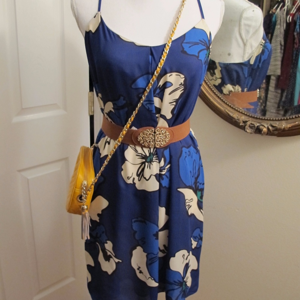 Intrigue Couture blue and white floral Dress