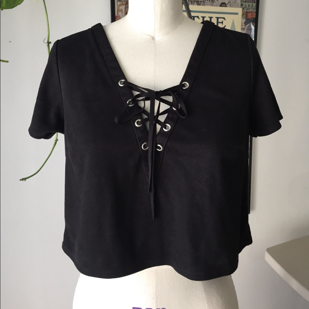 Faux Suede Crop Top