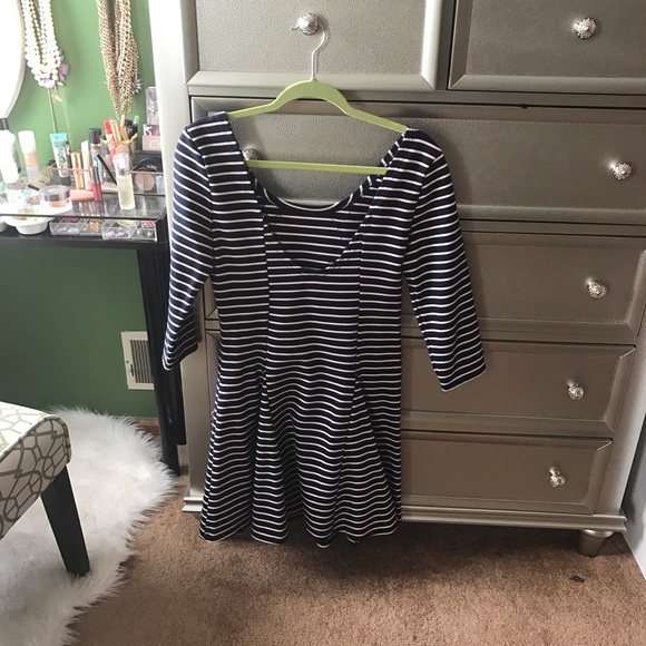 Free People Dresses - Free People Navy Striped Skater Dress Free People Dresses - Free People Navy Striped Skater Dress