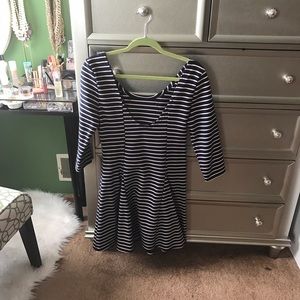 Free People Dresses - Free People Navy Striped Skater Dress Free People Dresses - Free People Navy Striped Skater Dress