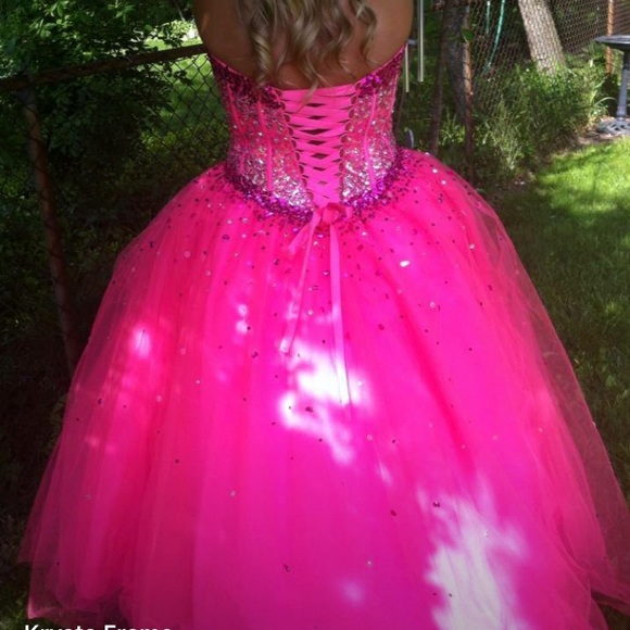 Hot pink Sherri hill prom dress - Picture 2 of 4