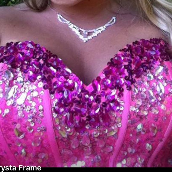 Hot pink Sherri hill prom dress - Picture 3 of 4