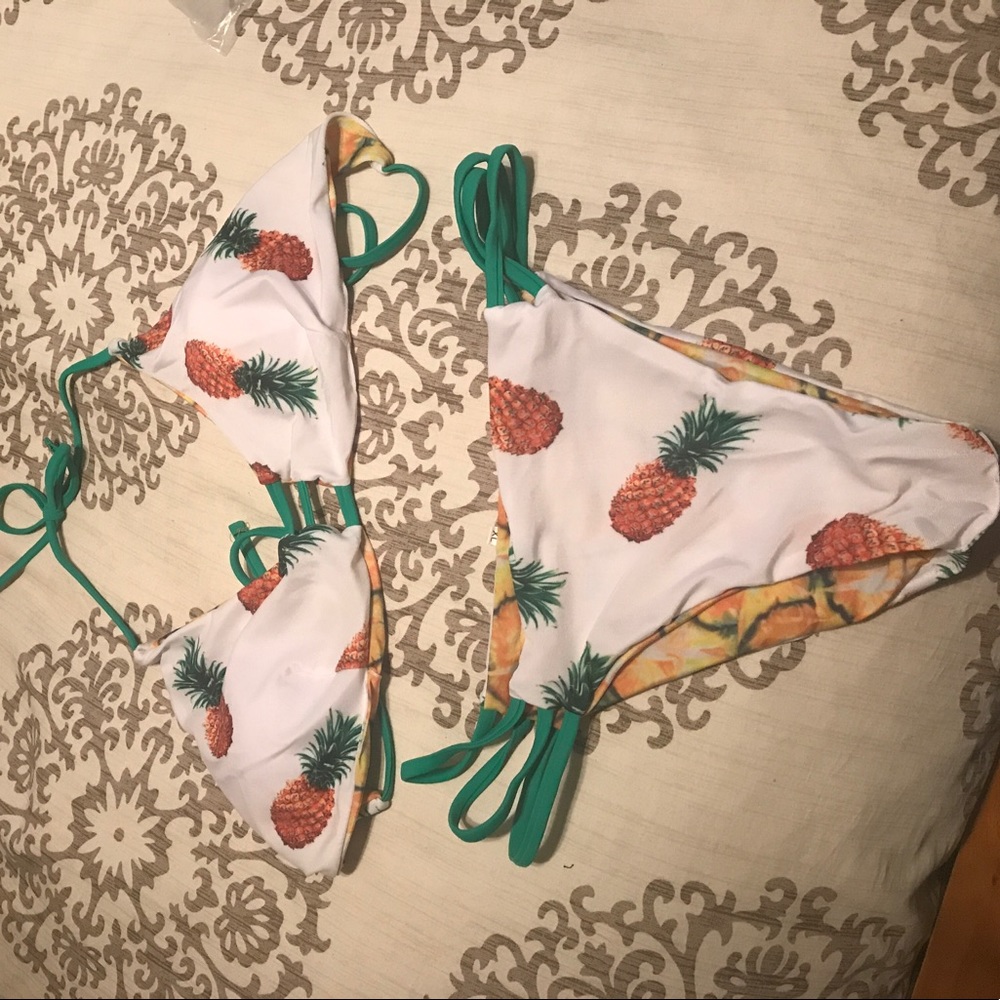 Reversible pineapple bikini
