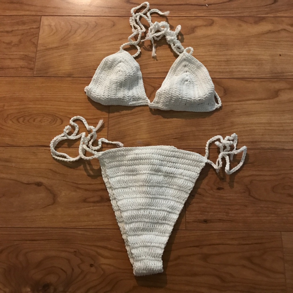White Crochet Bikini (Never Worn, No Tag)