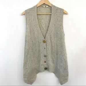 Moth Mixed Button Metallic Wool Cardigan Knit Vest Moth Mixed Button Metallic Wool Cardigan Knit Vest