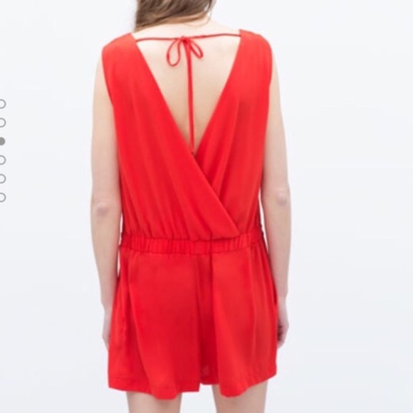 Red Zara romper - Picture 3 of 3