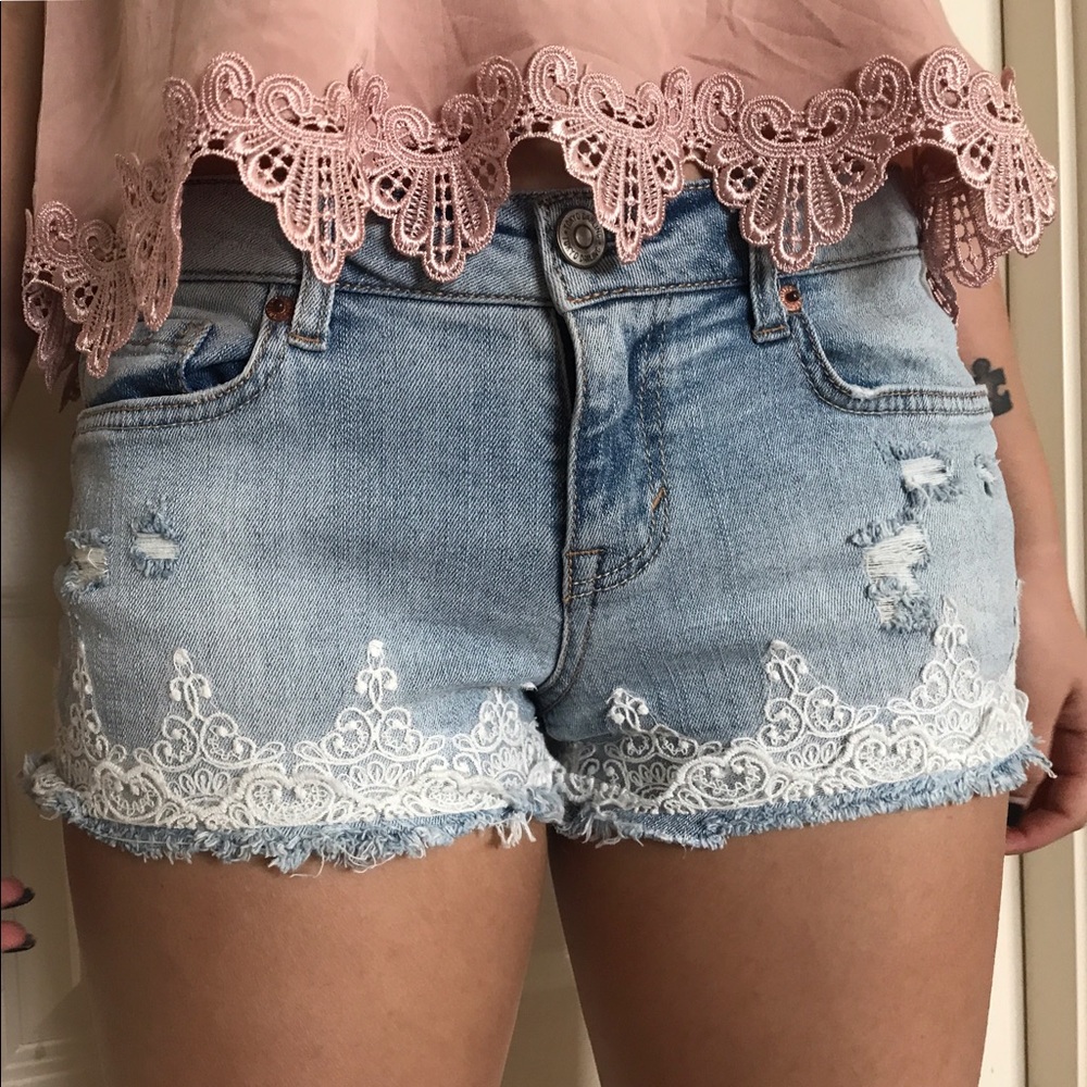 Aeropostale Tokyo Darling SHORTY Lace jeans shorts