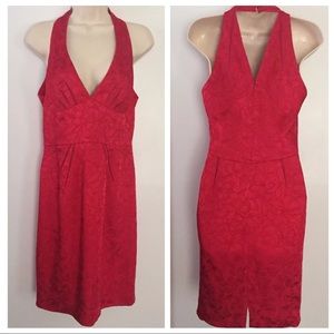 Zac Posen Dresses - Zac Posen Red Silk Floral Brocade Halter Dress Zac Posen Dresses - Zac Posen Red Silk Floral Brocade Halter Dress