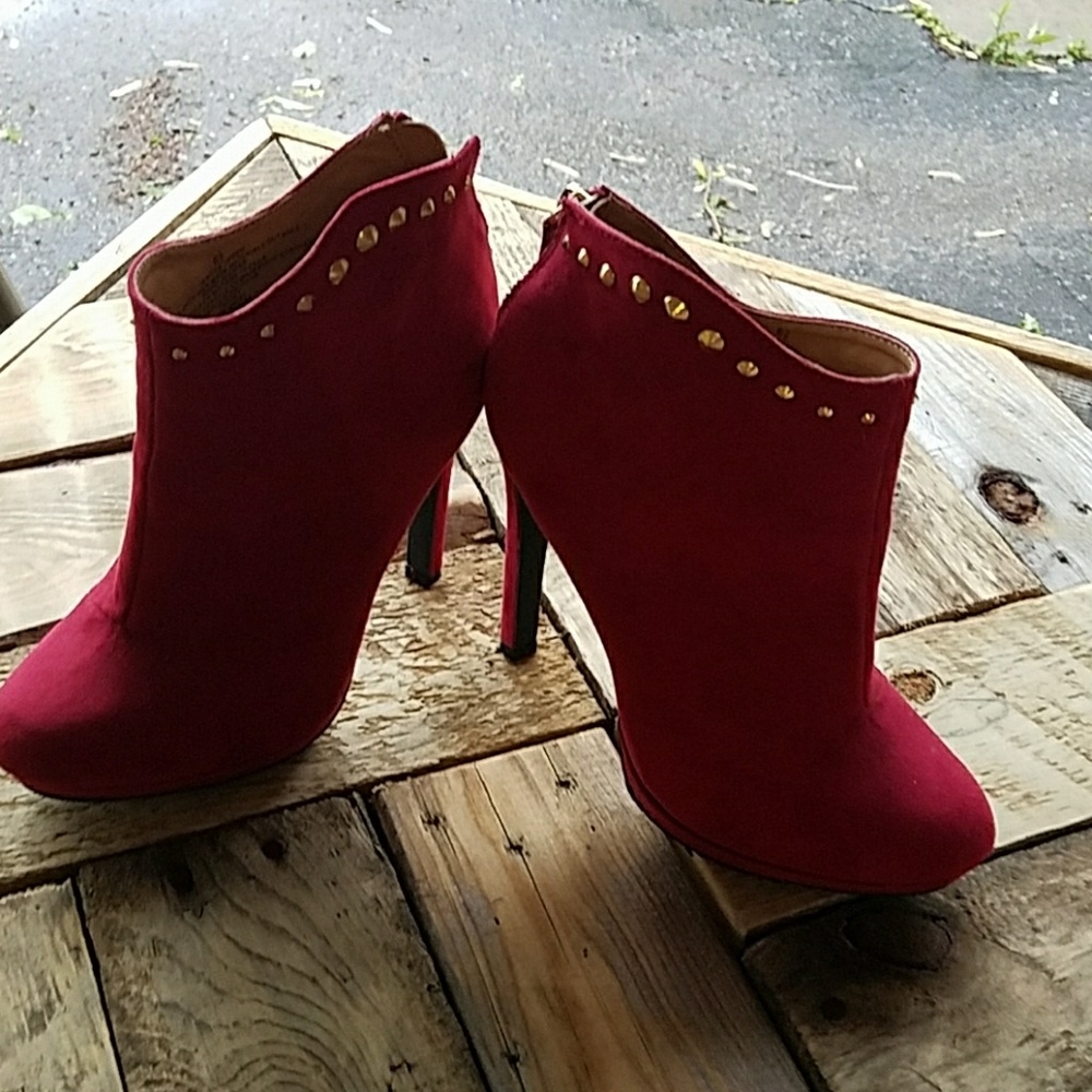 SOLD~Massimo red high booties