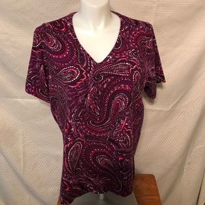 Size 1X, 18/20 Catherine's S/s multi print top