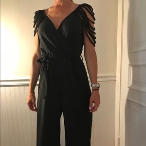 Black Jumpsuit with Shoulder Detail