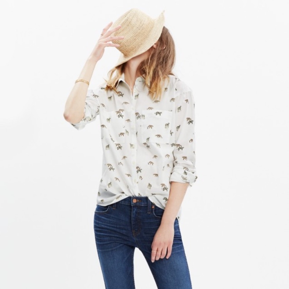 Madewell Leopard/Tiger Print Shirt