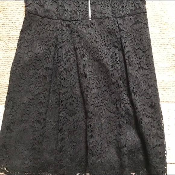 Express Black Lace Zip Front Fit and Flare Dress - Picture 4 of 8