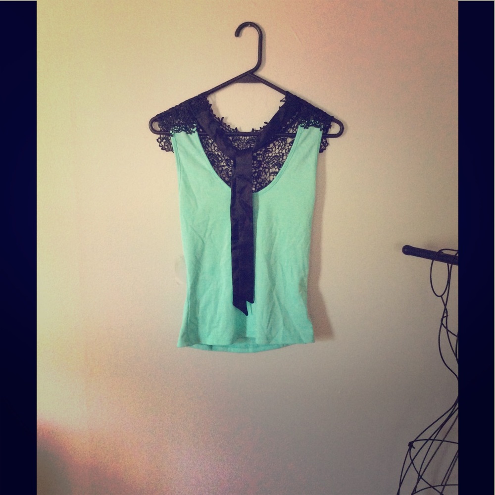 Lace back tank