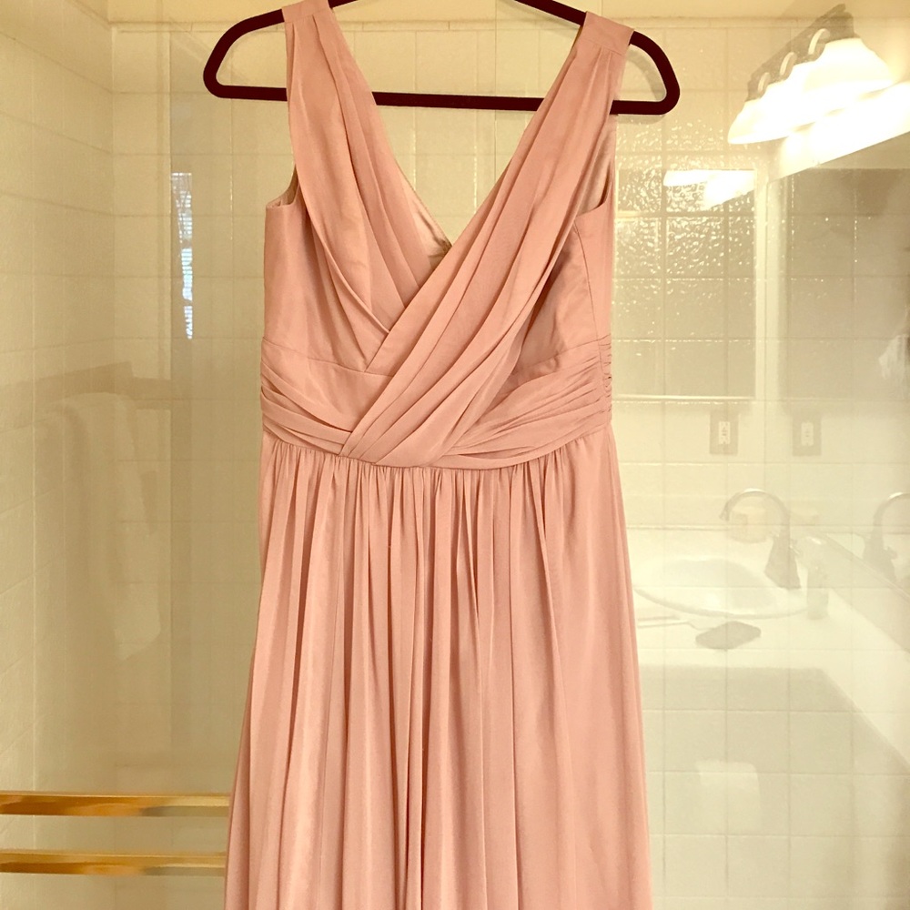 Blush Dessy Collection floorlength bridesmaid gown