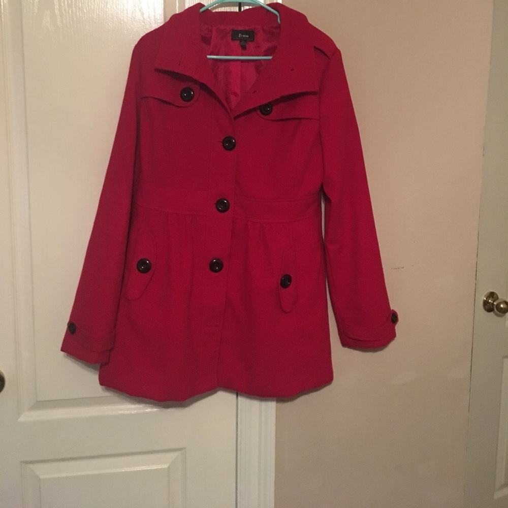 Red Winter Pea Coat