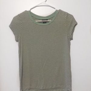 Rue 21 mint green, grey & white striped shirt