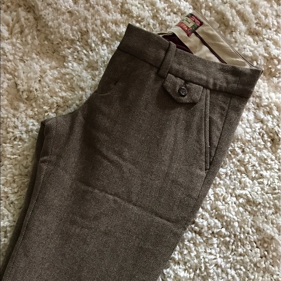 Brown Tweed Wool Pants - Picture 1 of 5